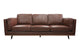 3 Seater Faux Sofa Brown Lounge Set for Living Room Couch with Wooden Frame - Mekamart Australia