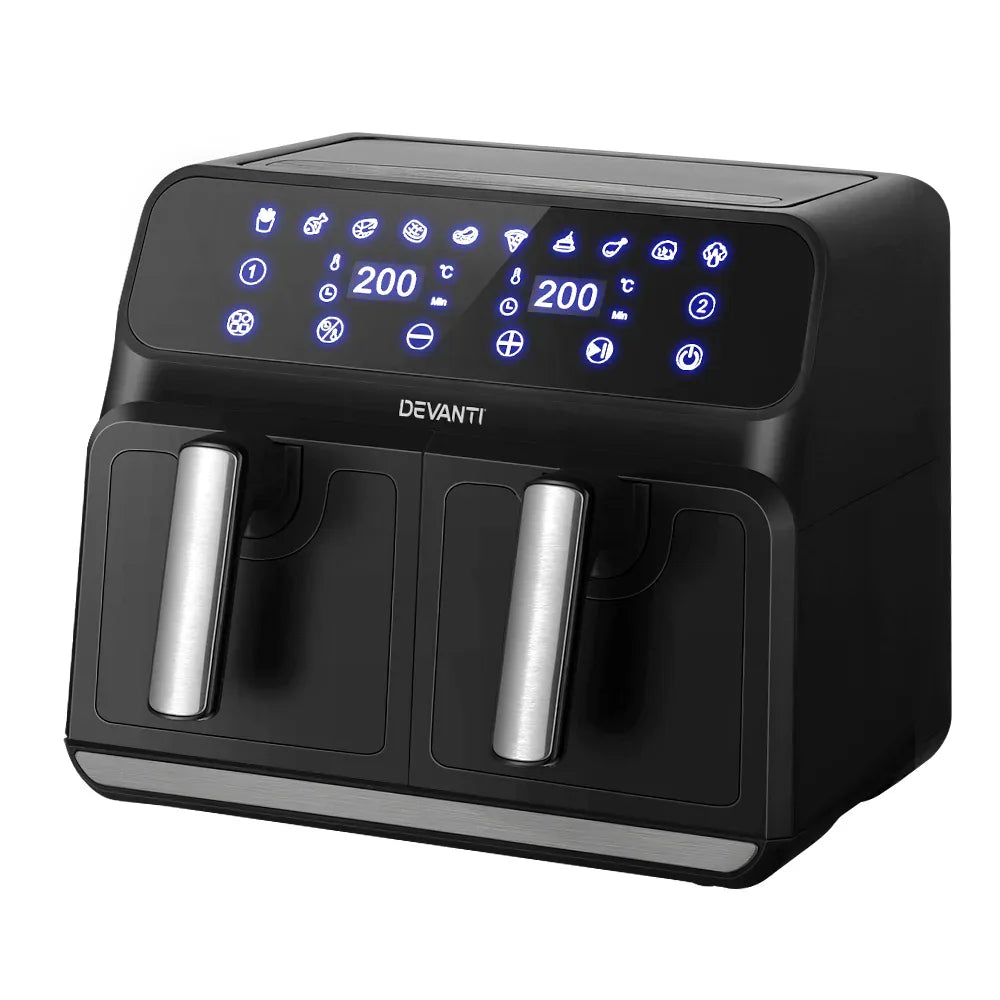 Devanti Air Fryer 8L Dual Zone Fryers - Mekamart Australia