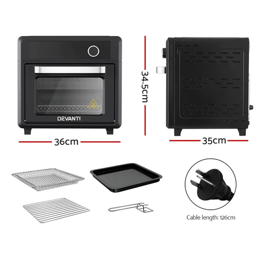 Devanti Air Fryer 20L LCD Fryers Oven - Mekamart Australia