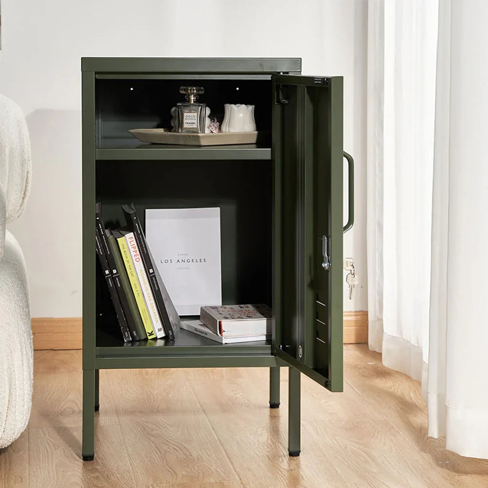Artiss Bedside Table Metal Cabinet - Green - Mekamart Australia