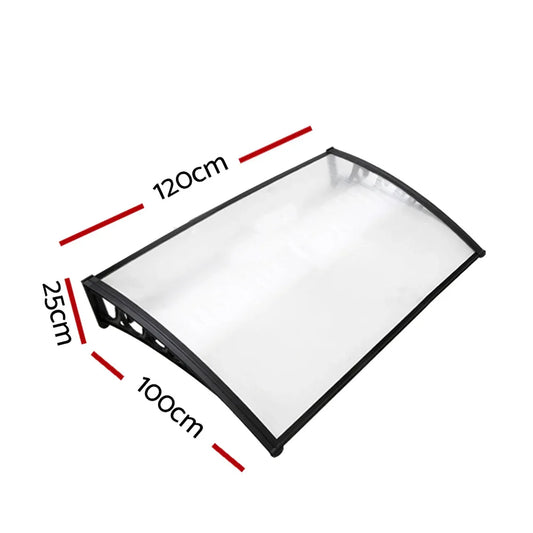 Instahut Window Door Awning 1mx1.2m Transparent - Mekamart Australia