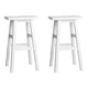 Artiss Bar Stools Kitchen Counter Stools Wooden Chairs White x2 - Mekamart Australia