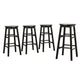 Artiss 4x Bar Stools Round Chairs Wooden Black - Mekamart Australia