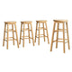 Artiss 4x Bar Stools Round Chairs Wooden Nature - Mekamart Australia