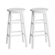 Artiss 2x Bar Stools Round Chairs Wooden White - Mekamart Australia