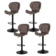 Artiss 4x Bar Stools Kitchen Swivel Gas Lift Counter Chair Wing PE Rattan Brown - Mekamart Australia