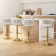 Artiss 4x Bar Stools Gas Lift Velvet Woven Backrest Ivory - Mekamart Australia