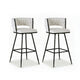 Artiss 2x Bar Stools Kitchen Dining Chair Counter Stool Woven Velvet Metal Ivory - Mekamart Australia