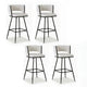 Artiss 4x Bar Stools Kitchen Dining Chair Counter Stool Woven Velvet Metal Ivory - Mekamart Australia