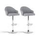 Artiss 2x Bar Stools Kitchen Swivel Gas Lift Counter Chair Shell Leather Grey - Mekamart Australia