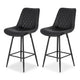Artiss 2x Bar Stools Kitchen Dining Chair Counter Stool Diamond PU Leather Black - Mekamart Australia