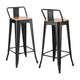 Artiss 2x Bar Stools Kitchen Counter High Chair Dining Stackable Metal Black - Mekamart Australia