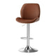 Artiss 1X Bar Stool Bentwood Swivel Adjustable Kitchen Dining Counter Stool Leather Brown - Mekamart Australia