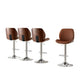 Artiss 4X Bar Stools Bentwood Adjustable Kitchen Counter Chair Leather Brown - Mekamart Australia