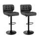 Artiss 2x Bar Stools Gas Lift Leather Padded Grey - Mekamart Australia
