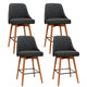 Artiss 4x Bar Stools Swivel Seat Wooden Charcoal - Mekamart Australia