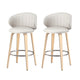 2x Artiss Bar Stools Dining Chairs Contoured Leather Wood Stool - Mekamart Australia