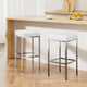 Artiss 2x Bar Stools Leather Padded Metal White - Mekamart Australia