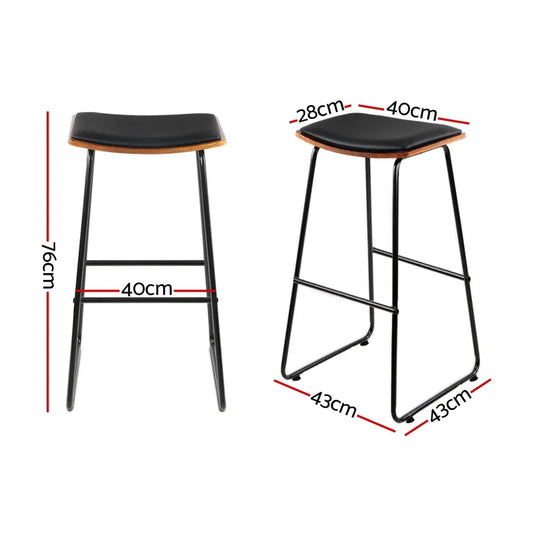 Artiss Bar Stools Kitchen Counter Stools Metal Chairs x2 - Mekamart Australia