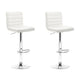 Artiss 2x Bar Stools Padded Leather Gas Lift White - Mekamart Australia