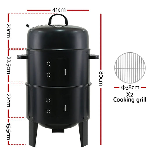 Grillz BBQ Grill 3-In-1 Charcoal Smoker - Mekamart Australia