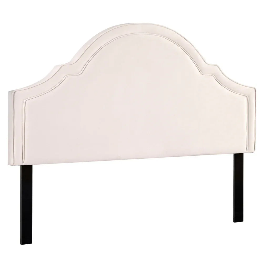 Artiss Bed Frame Bed Head Headboard King Velvet IRIS Beige - Mekamart Australia