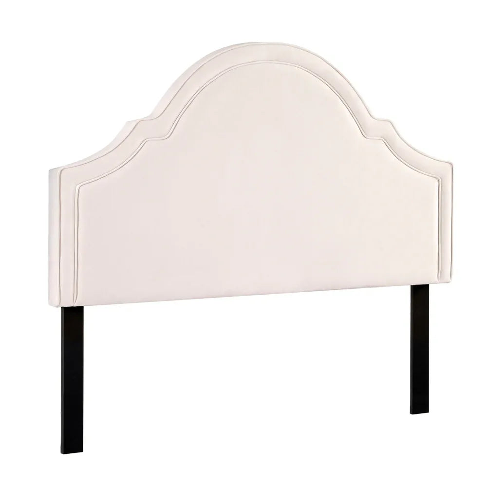 Artiss Bed Frame Bed Head Headboard Queen Velvet IRIS Beige - Mekamart Australia