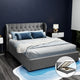 Artiss Bed Frame Queen Size Gas Lift Grey ISSA - Mekamart Australia