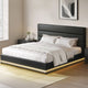 Artiss Bed Frame King Size LED Gas Lift Black LUMI - Mekamart Australia
