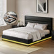 Artiss Bed Frame Queen Size LED Gas Lift Black LUMI - Mekamart Australia