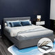 Artiss Bed Frame Queen Size Gas Lift Grey NINO - Mekamart Australia