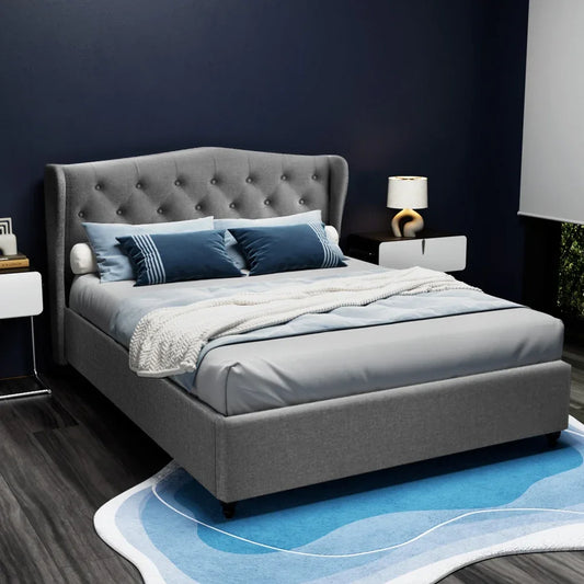 Artiss Bed Frame Double Size Grey PIER - Mekamart Australia