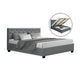 Artiss Bed Frame Queen Size Gas Lift Grey VILA - Mekamart Australia