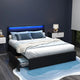 Artiss Bed Frame Queen Size LED with 4 Drawers Black DUNN - Mekamart Australia
