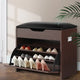 Artiss Shoe Rack Cabinet Bench 3-tier 15 Pairs Walnut - Mekamart Australia