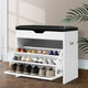 Artiss Shoe Rack Cabinet Bench 3-tier 15 Pairs White - Mekamart Australia