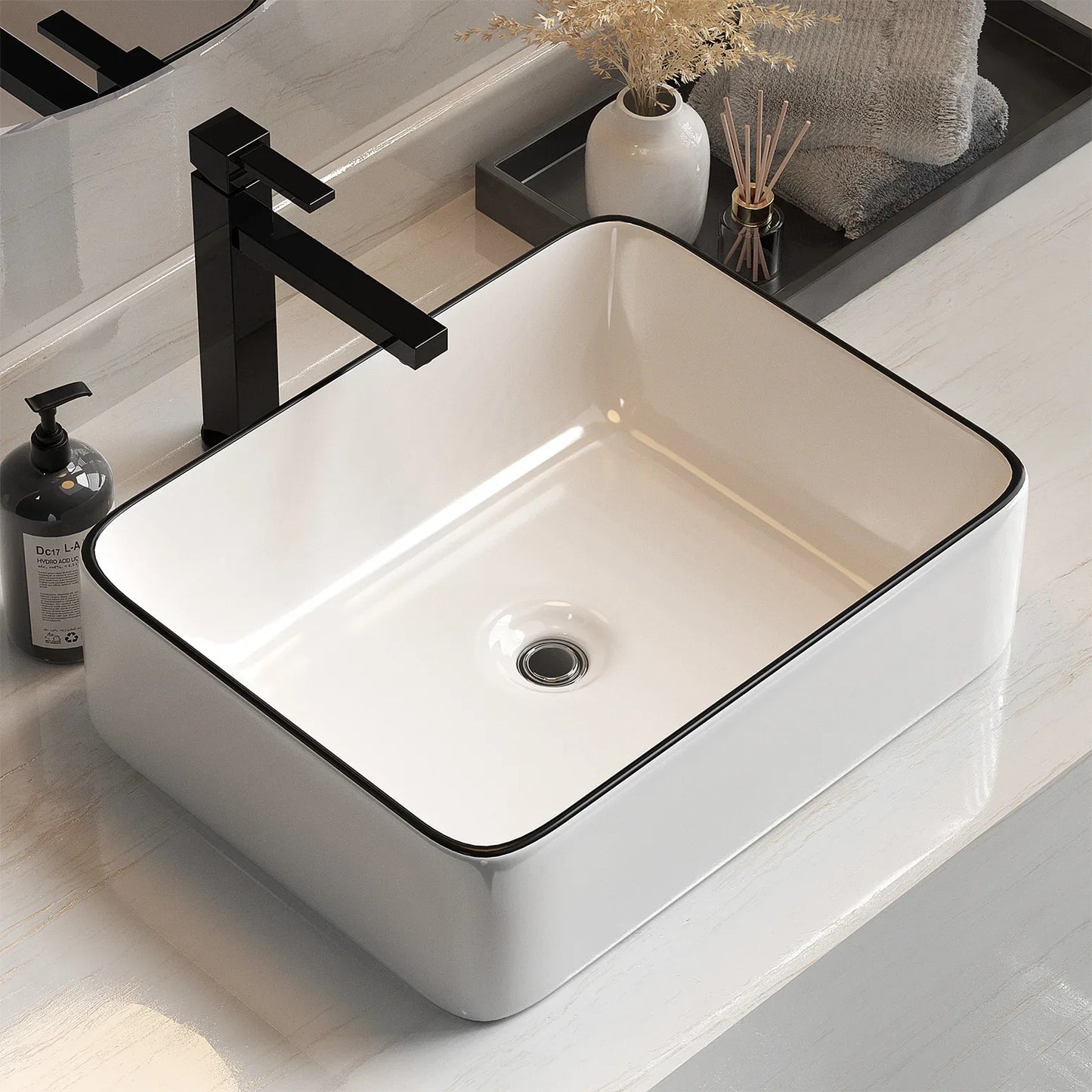 Cefito Bathroom Basin Ceramic Vanity Sink Hand Wash Bowl Above Counter 48x37cm - Mekamart Australia