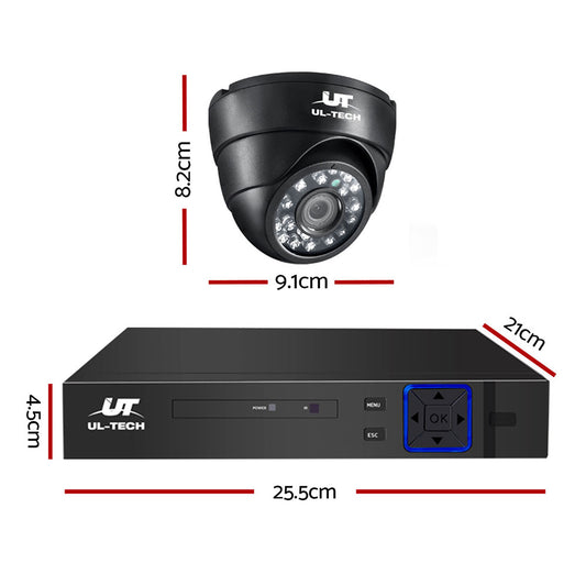UL-TECH 1080P Security Camera System 8CH DVR with 8 CCTV Dome Cameras