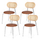 Artiss 4x Dining Chairs PU Leather Rattan Kitchen Lounge Cafe Accent Chair Brown - Mekamart Australia