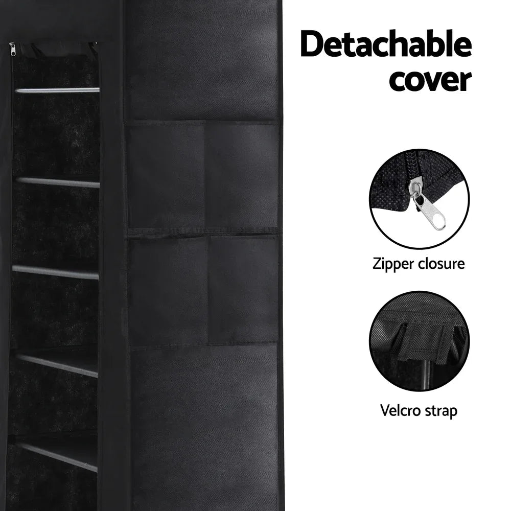 Artiss Shoe Rack Cabinet Removable Cover 10 tier Black - Mekamart Australia