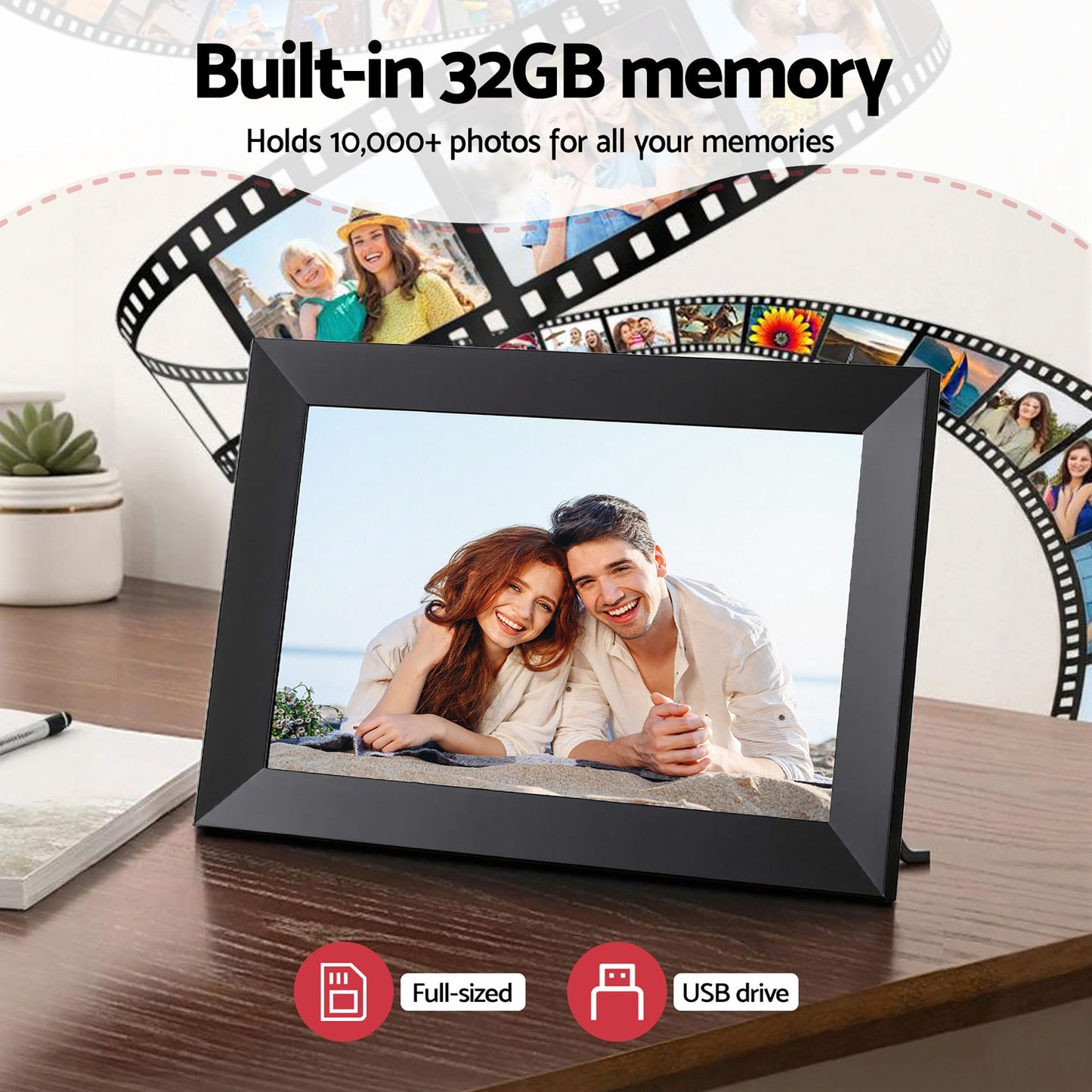 Artiss Digital Photo Frame 10.1 Inch WIFI Touch-Screen Picture Video Player 32G