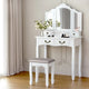 Artiss Dressing Table Stool Set Foldable Mirror White - Mekamart Australia