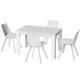 1 Artiss Dining Table and 4 Chairs Set Rectangle White - Mekamart Australia