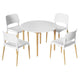 1 Artiss Dining Table and 4 Chairs Set White Wood - Mekamart Australia