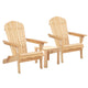 Gardeon 3PC Adirondack Outdoor Table and Chairs Wooden Foldable Beach Chair Natural - Mekamart Australia