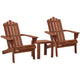 Gardeon 3PC Adirondack Outdoor Table and Chairs Wooden Beach Chair Brown - Mekamart Australia