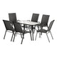 Gardeon 7PC Outdoor Dining Set Table and Chairs Patio Furniture Garden Bistro Set Black - Mekamart Australia