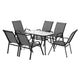 Gardeon 7PC Outdoor Dining Set Table and Chairs Patio Furniture Garden Bistro Set Grey - Mekamart Australia