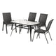 Gardeon 5PC Outdoor Dining Set Table and Chairs Patio Furniture Bistro Set Garden Black - Mekamart Australia