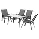 Gardeon 5PC Outdoor Dining Set Table and Chairs Patio Furniture Bistro Set Garden Grey - Mekamart Australia